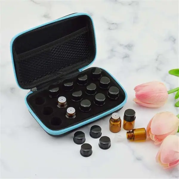 reisetui tasje 15 flesjes 1 ml 2 ml 3 ml druppelflesjes essentiele olie
