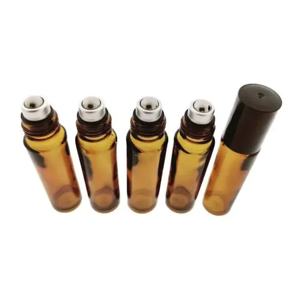 roller flesjes 10ml amber bruin glas parfumroller inzet rvs