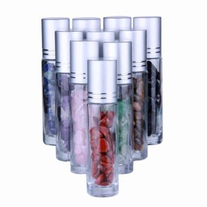 roller flesjes edelstenen transparant glas 10ml essentiele olie parfumrollers