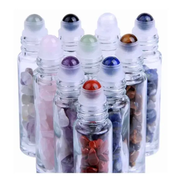 roller flesjes edelstenen transparant glas 10ml essentiele olie parfumrollers edelsteenrollers