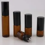 roller flesjes glas amber bruin lege parfum roll on fles essentiele olien zwarte dop