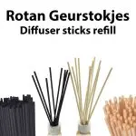 rotan geurstokjes lang diffuser stokjes riet navulling refill sticks bruin zwart