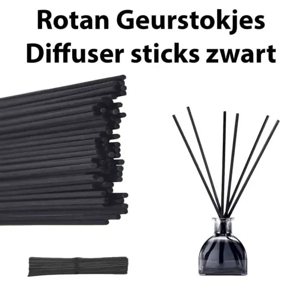 rotan geurstokjes lang diffuser stokjes riet navulling refill sticks zwart 220 30