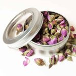 rozenknopjes blikje 150 ml kijkvenster gedroogde roze bloemknoppen