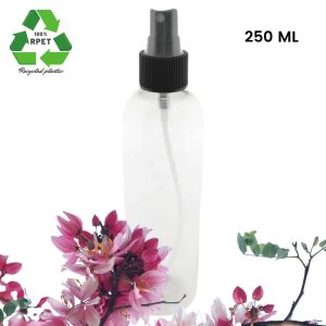 sprayflesje 250ml pet fles transparant hg verstuiver spraydop zwart