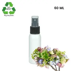 sprayflesje 60ml spray rpet fles wit verstuiver spraydop zwart