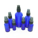 Sprayflesjes Blauw Glas DIN18 + Spraydop verstuiver zwart