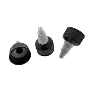 Spuit doseerdop twist nozzle zwart DIN24 24/410