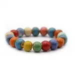 stenen armband bol rond multicolor keramiek