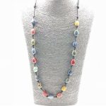 stenen halsketting nootje multicolor keramiek 1