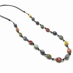 stenen halsketting nootje multicolor keramiek