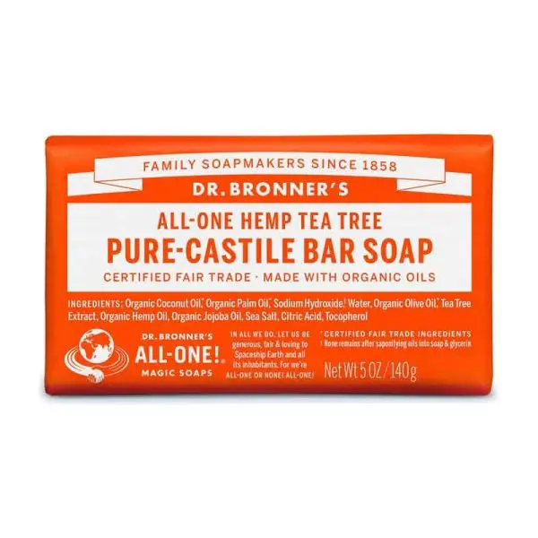 tea tree vaste zeep dr bronners bar soap 140gr