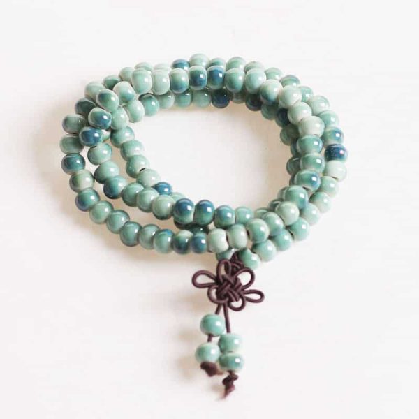 tibetaanse armband porselein mala kralen ketting licht groen