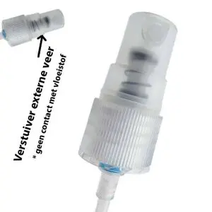 verstuiver transparant spray dop contactloze externe veer 18 410 220mm