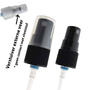 verstuiver zwart spray dop contactloze externe veer din18 18 mm