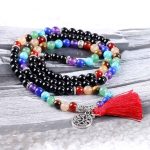 wikkelarmband zwarte onyx levensboom armband natuurstenen chakra yoga reiki 1