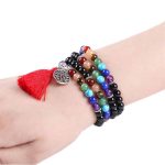 wikkelarmband zwarte onyx levensboom armband natuurstenen chakra yoga reiki
