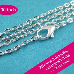 zilveren halsketting verzilverd losse zilveren ketting karabijnsluiting