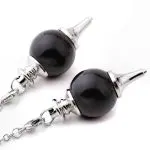 zwarte agaat black agate Pendel edelsteen