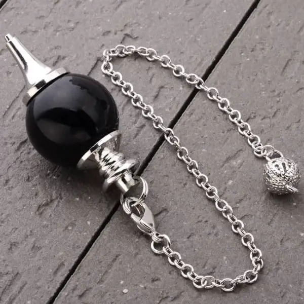 zwarte agaat black agate ronde pendel edelsteen