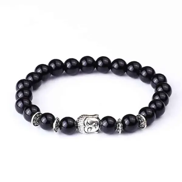 zwarte boeddha kralen armband onyx natuurstenen