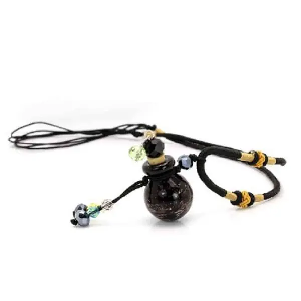 zwarte diffuser parfumfles aroma ketting essentiele olie fles hanger